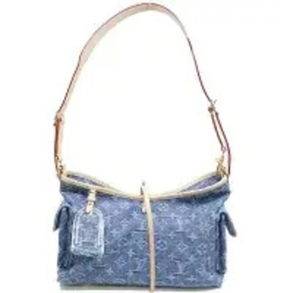 Louis Vuitton Carryall Cargo Monogram Denim Hobo Shoulder Bag Blue